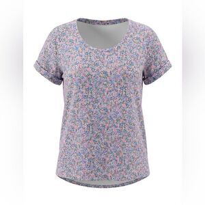 J Jill Floral Print Women's Top pink size L